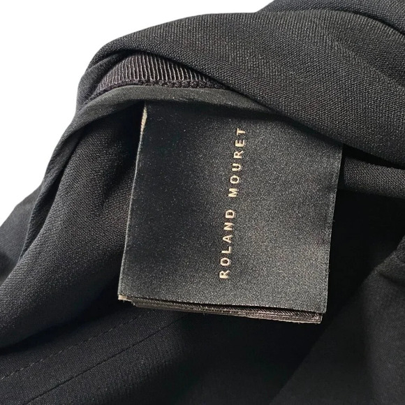 Roland Mouret Womens High Waist Side Stripe Slit Bottom Pants Size 12 Black Blue - Picture 10 of 14